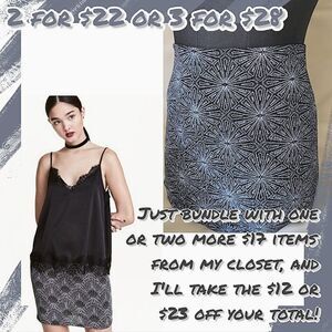 H&M Black/Silver Glittery Mini Skirt size XS